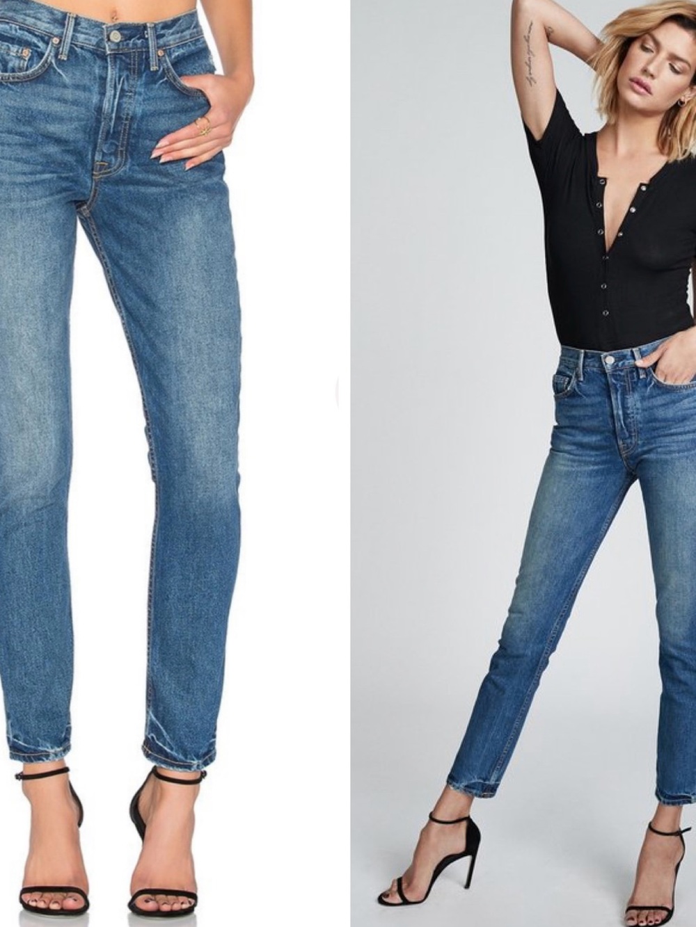 GRLFRND Karolina High Rise Women's Straight Leg Jeans - Medium Blue Wash